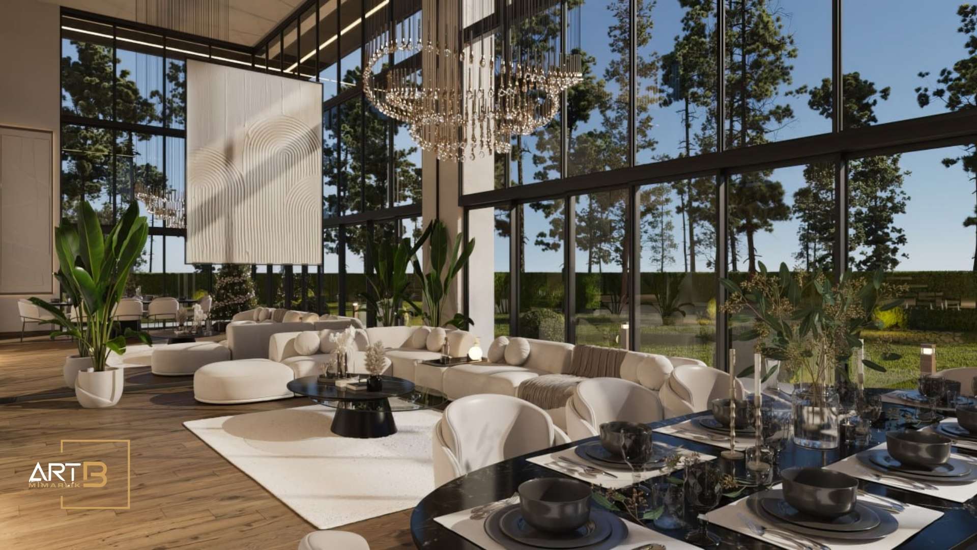 Zekereiyaköy Villa Salon Tasarımı | Art B Mimarlık Ofisi