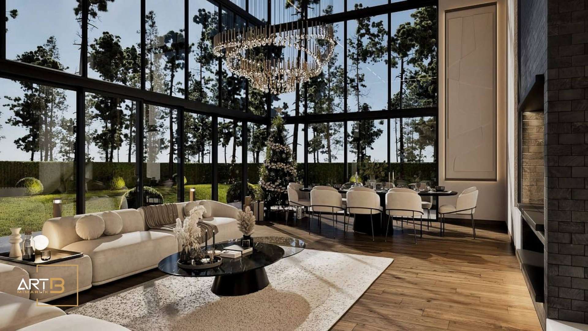 Zekereiyaköy Villa Salon Tasarımı | Art B Mimarlık Ofisi