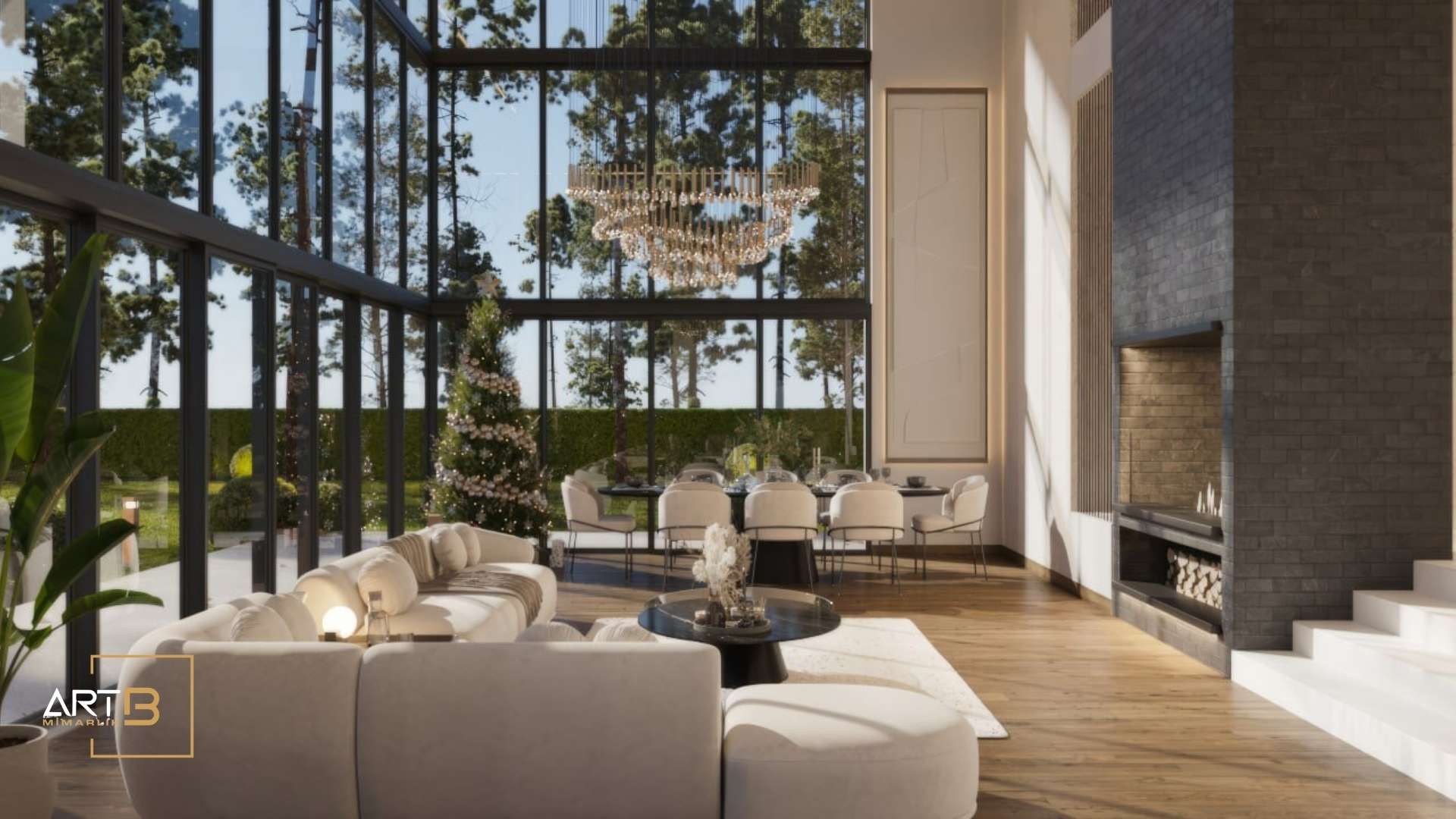 Zekereiyaköy Villa Salon Tasarımı | Art B Mimarlık Ofisi